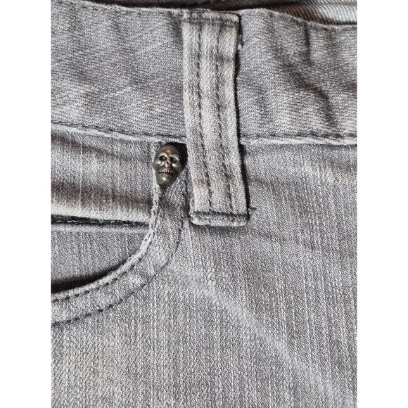 DAANG GOODMAN TRIPP NYC GRAY WASHED ZIP ACCENT JEGGING JEANS Size 7 SKULLS - Picture 5 of 15